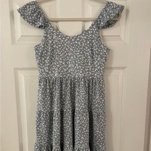 Monteau Los Angeles Blue Floral Tiered Dress - Small